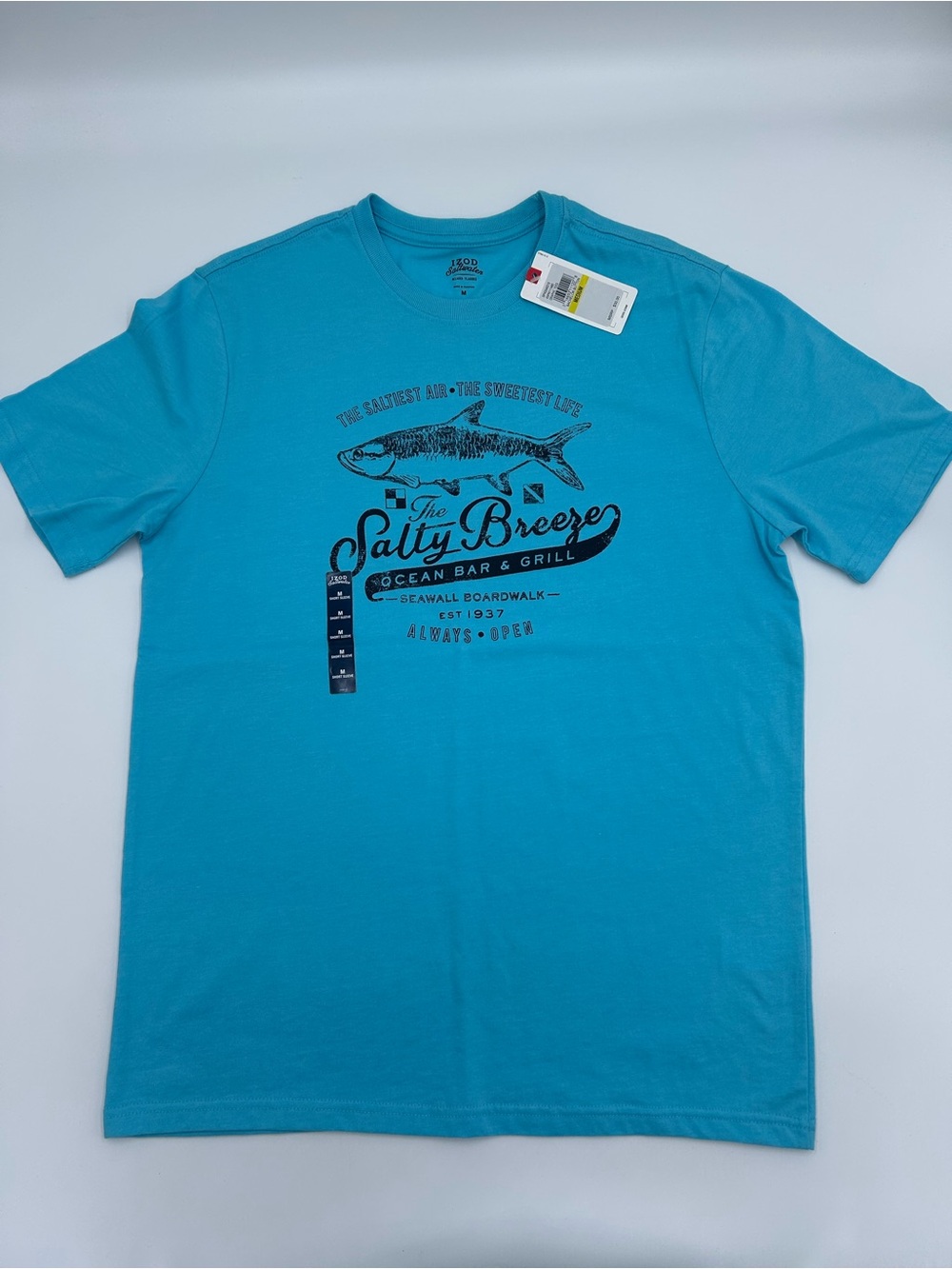 Izod Turquoise Graphic Short Sleeve Tee M NWT